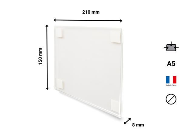 Self-adhesive Acrylic Sign Holder, Permanent, A5