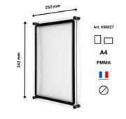 Acrylic Wall Sign Holder with A4 Magneto Frame Display Pocket