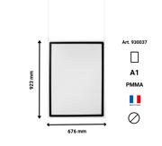 Hanging Acrylic Sign Holder with A1 Magneto Frame Display Pocket, Double-sided