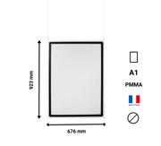 Hanging Acrylic Sign Holder with A1 Magneto Frame Display Pocket, Double-sided