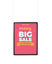 Hanging Acrylic Sign Holder with A1 Magneto Frame Display Pocket, Double-sided