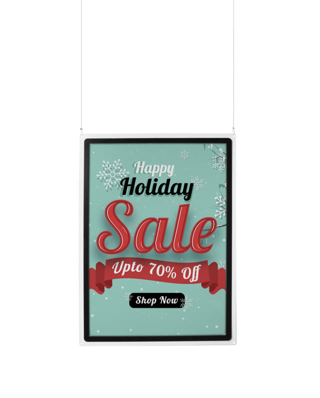 Hanging Acrylic Sign Holder with A1 Magneto Frame Display Pocket, Double-sided