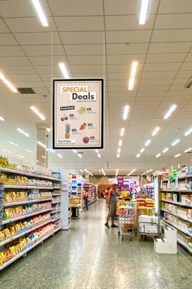 Hanging Acrylic Sign Holder with A1 Magneto Frame Display Pocket, Double-sided