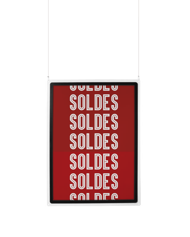 Hanging Acrylic Sign Holder with A1 Magneto Frame Display Pocket, Double-sided