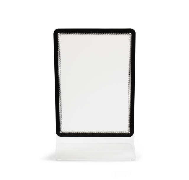 Acrylic Table Top Sign Holder with A4 Magneto Frame Display Pocket, Double-sided T-Shape