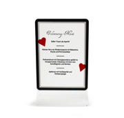 Acrylic Table Top Sign Holder with A4 Magneto Frame Display Pocket, Double-sided T-Shape