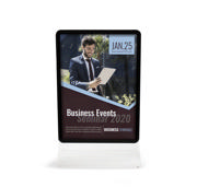 Acrylic Table Top Sign Holder with A4 Magneto Frame Display Pocket, Double-sided T-Shape