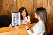 Acrylic Table Top Sign Holder with A4 Magneto Frame Display Pocket, Double-sided T-Shape