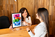 Acrylic Table Top Sign Holder with A4 Magneto Frame Display Pocket, Double-sided T-Shape