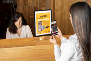 Acrylic Table Top Sign Holder with A4 Magneto Frame Display Pocket, Double-sided T-Shape