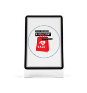 Acrylic Table Top Sign Holder with A4 Magneto Frame Display Pocket, Slanted L-Shape
