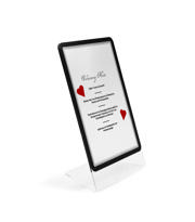 Acrylic Table Top Sign Holder with A4 Magneto Frame Display Pocket, Slanted L-Shape
