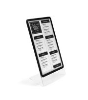 Acrylic Table Top Sign Holder with A4 Magneto Frame Display Pocket, Slanted L-Shape