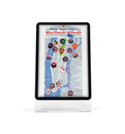 Acrylic Table Top Sign Holder with A4 Magneto Frame Display Pocket, Slanted L-Shape