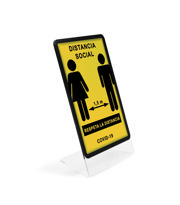 Acrylic Table Top Sign Holder with A4 Magneto Frame Display Pocket, Slanted L-Shape