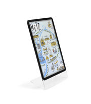 Acrylic Table Top Sign Holder with A4 Magneto Frame Display Pocket, Slanted L-Shape
