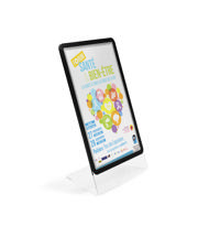 Acrylic Table Top Sign Holder with A4 Magneto Frame Display Pocket, Slanted L-Shape