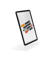 Acrylic Table Top Sign Holder with A4 Magneto Frame Display Pocket, Slanted L-Shape