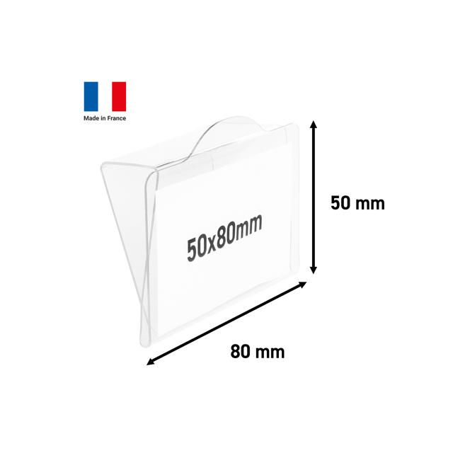 Rigid Label Holders for Bins and Containers, 50 x 80 mm