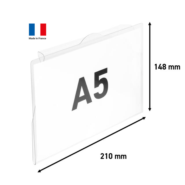 Rigid Label Holders for Bins and Containers, A5, 148 x 210 mm
