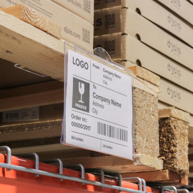 Rigid Label Holders for stacked boxes, A6, 105 x 148 mm