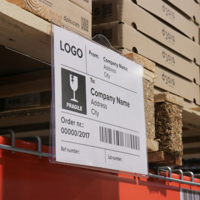 Rigid Label Holders for stacked boxes, A5, 148 x 210 mm