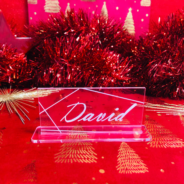 Customisable Acrylic Table Place Card, Rectangular