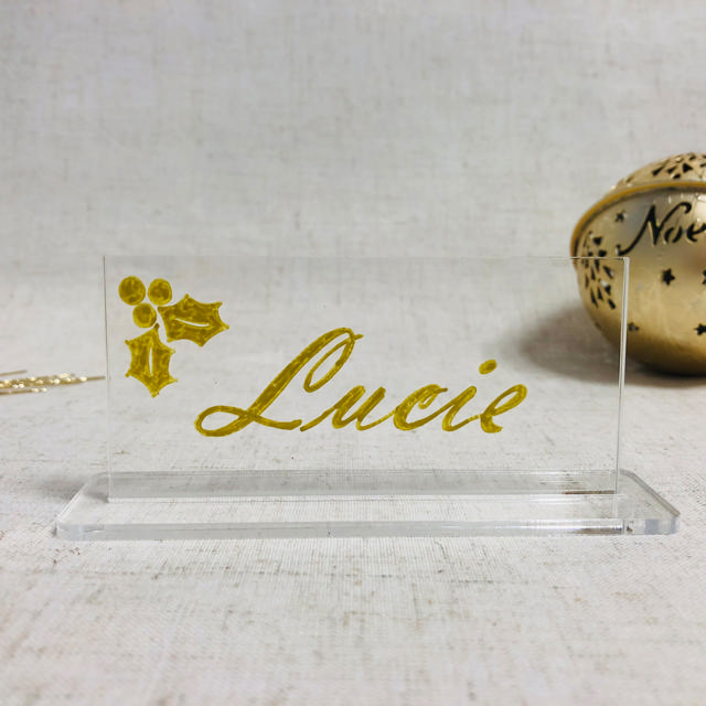 Customisable Acrylic Table Place Card, Rectangular