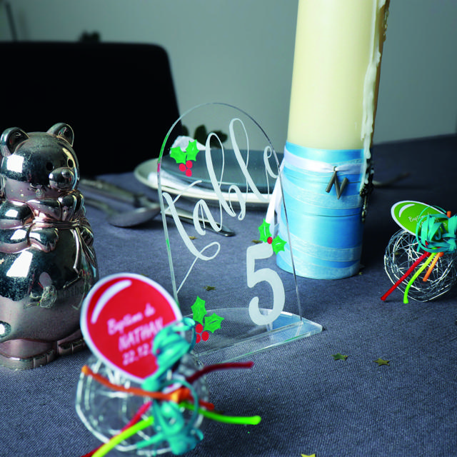 Customisable Acrylic Table Number Sign, Round