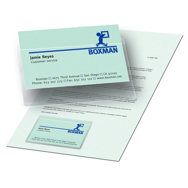 Self-adhesive Business Card Pocket, Permanent, Long Side Opening