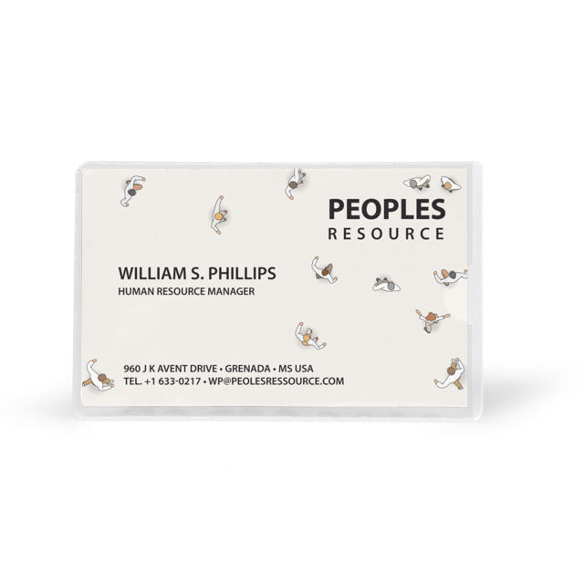 Self-adhesive Business Card Pocket, Permanent, 95 x 60 mm, Short Side Opening