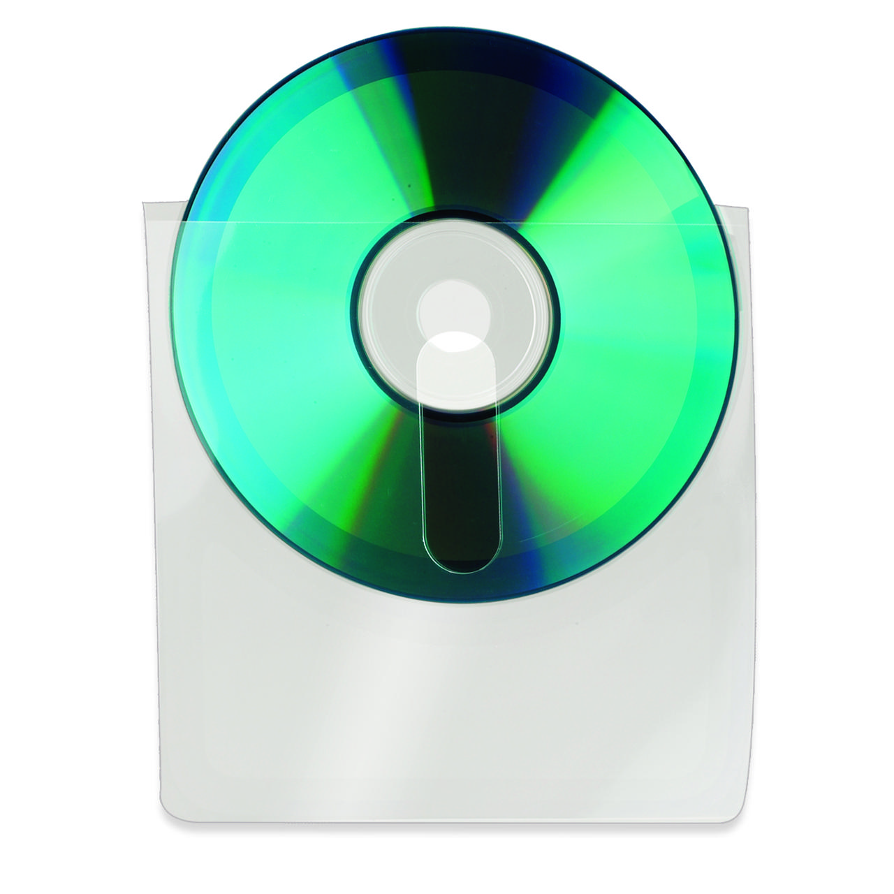 Self-adhesive CD/DVD Pocket, with Fingerhole, Permanent