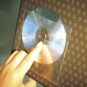 Self-adhesive CD/DVD Pocket, with Fingerhole, Permanent