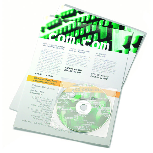 Self-adhesive CD Pocket, with Flap, Permanent