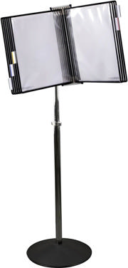 Tarifold Floor Document Display Stand, 10 Black Pockets, Letter-Size