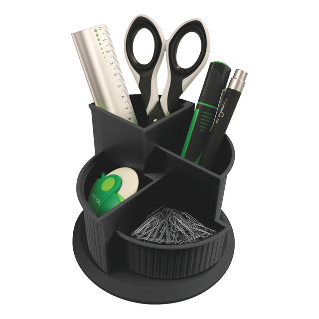 Linear Rotating Multi Compartment Pen Holder