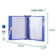 Tarifold Wall Mount Reference & Display System – 10 Blue Pockets, Letter-Size