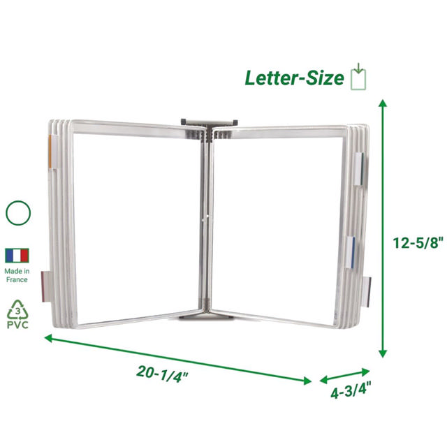 Tarifold Wall Mount Reference & Display System – 10 White Pockets, Letter-Size