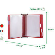Tarifold Wall Mount Reference & Display System – 10 Red Pockets, Letter-Size