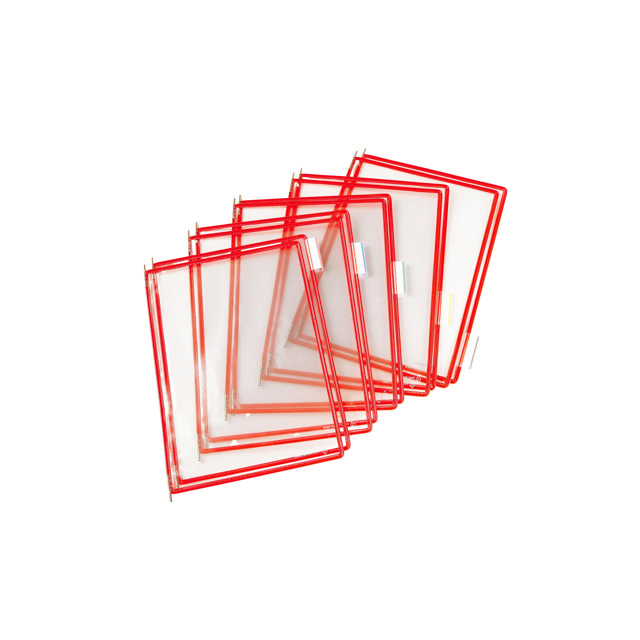 Tarifold Wall Mount Reference & Display System – 10 Red Pockets, Letter-Size