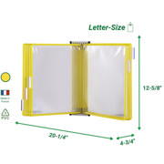 Tarifold Wall Mount Reference & Display System – 10 Yellow Pockets, Letter-Size