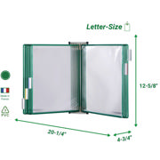 Tarifold Wall Mount Reference & Display System – 10 Green Pockets, Letter-Size