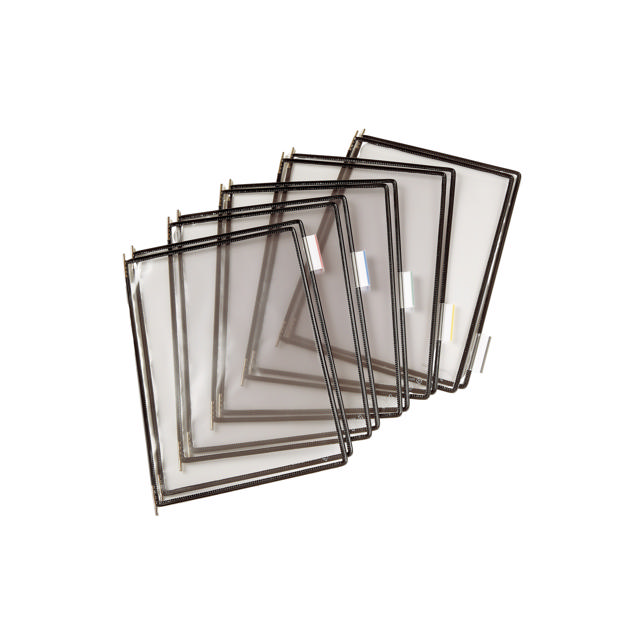 Tarifold Wall Mount Reference & Display System – 10 Black Pockets, Letter-Size