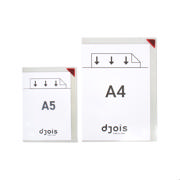 Kang Easy Clic Self-adhesive Signage Pocket, Repositionable, A4, Red Corner