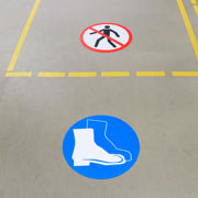 Self-adhesive safety pictogram, No pedestrians